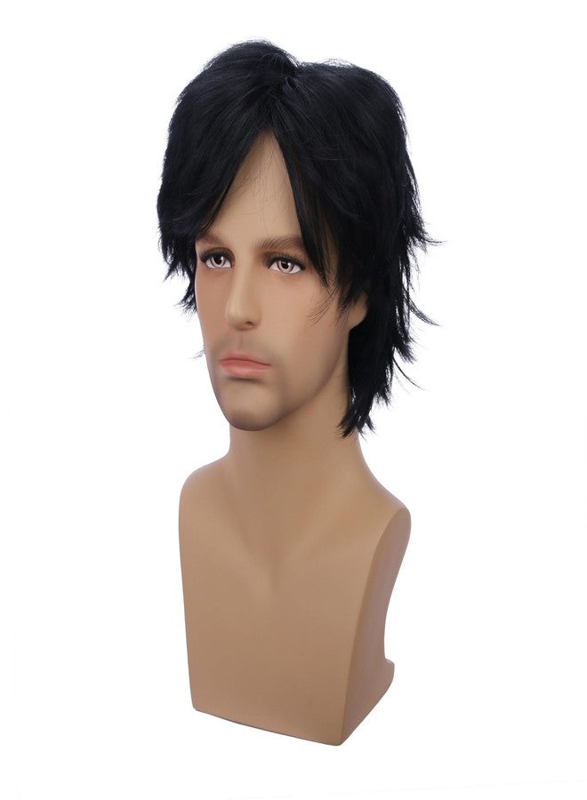 DUDUWIG Kids Black Wig Boys Short Black Straight Wig with Bangs Synthetic Wigs Cosplay Hair Wigs - Image 4